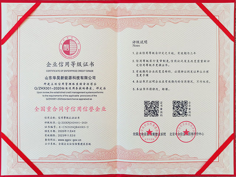 全國守合同重信用信譽企業(yè)證書